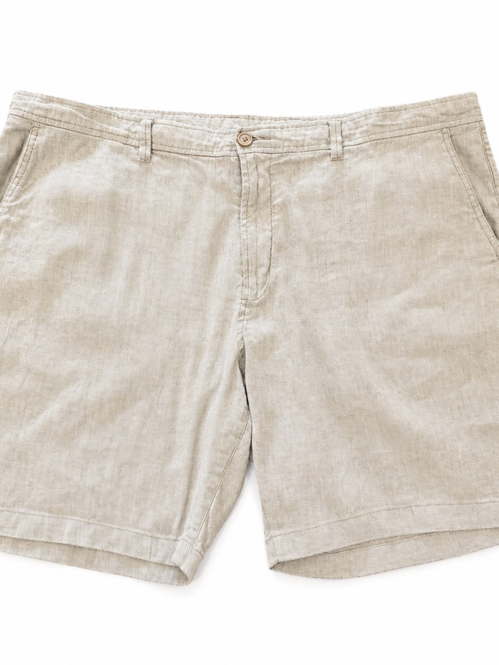 Tommy Bahama Men's Grey Brown Shorts 44x9 Linen & Cotton Blend Flat Front